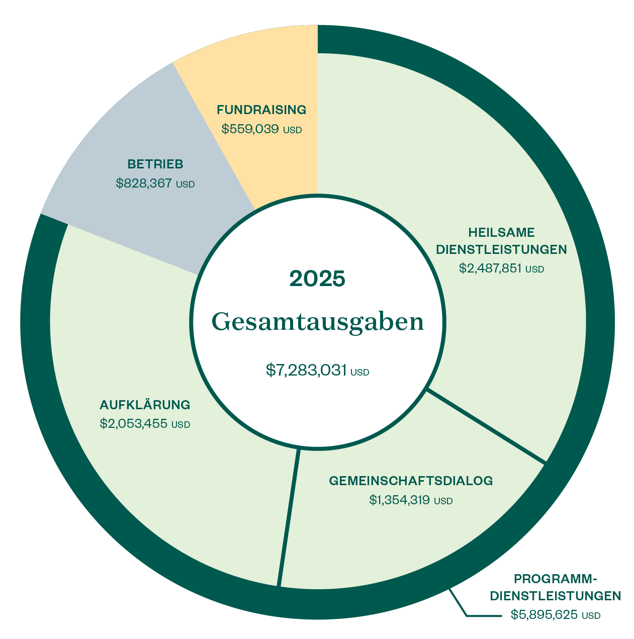 Overall spending graphic for 2025 in German