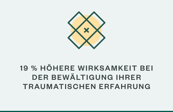 graphic depicting 19% higher efficacy to cope with their traumatic experience